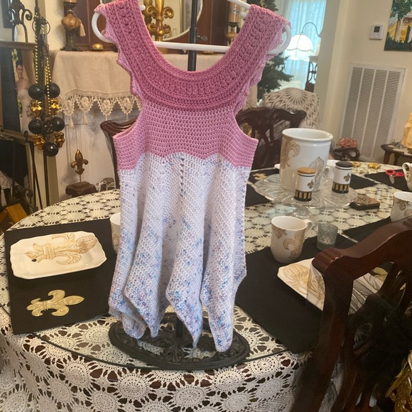 Hand crocheted Toddler Girls Dress size 2T - Picture 6 of 15